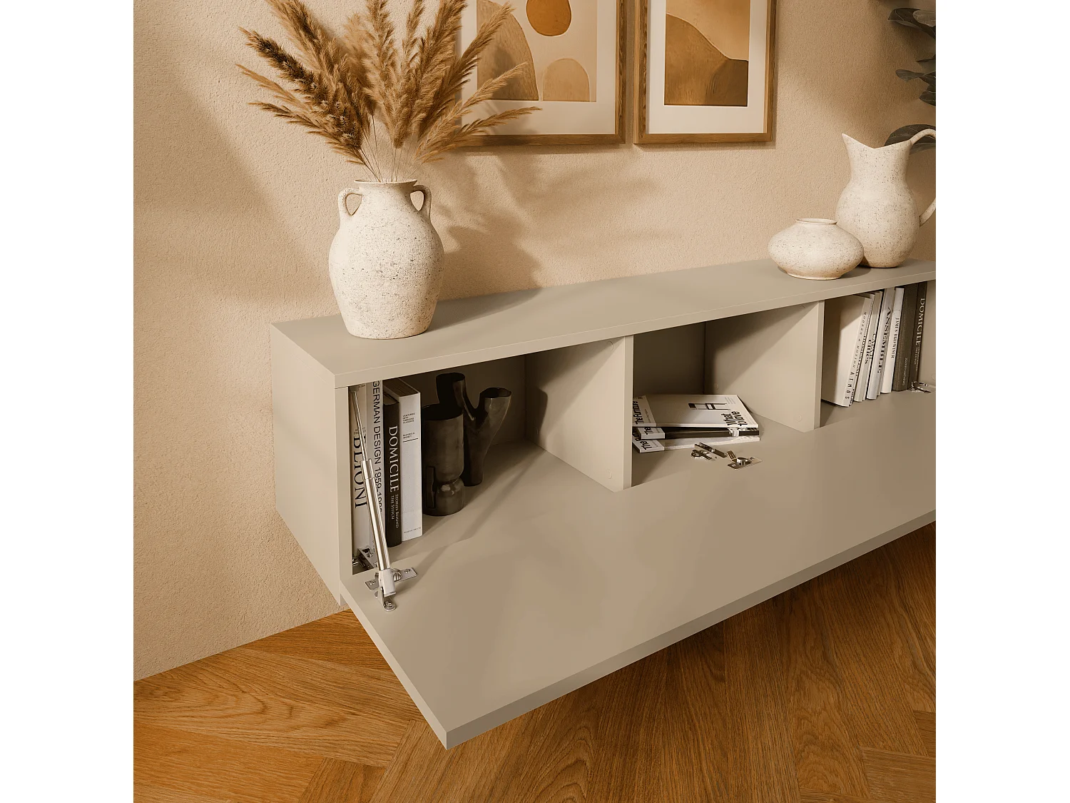 Meuble TV 105 cm 140 cm Banc Télé  Suspendu Banc Télévision Moderne Flottante pour Salon