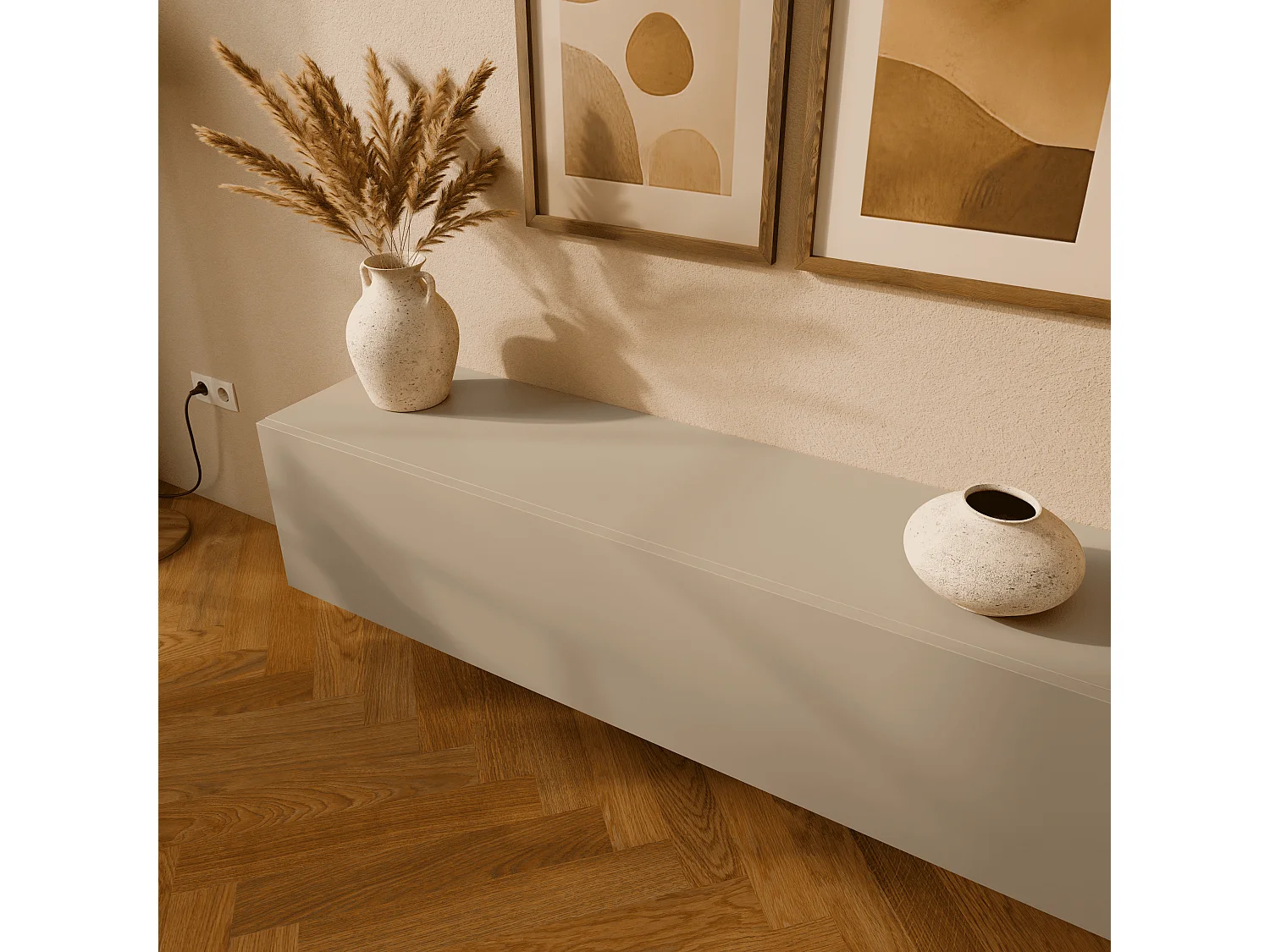 Meuble TV 105 cm 140 cm Banc Télé  Suspendu Banc Télévision Moderne Flottante pour Salon