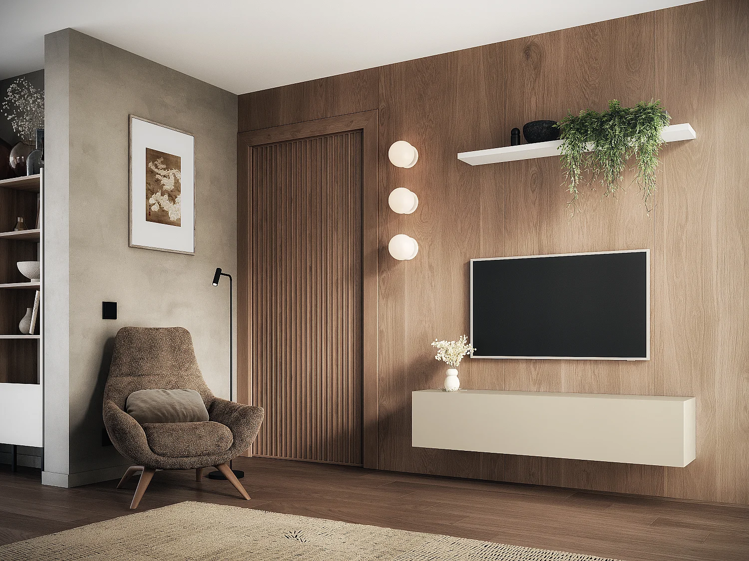 Meuble TV 105 cm 140 cm Banc Télé  Suspendu Banc Télévision Moderne Flottante pour Salon