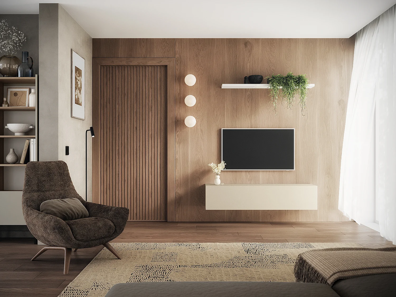 Meuble TV 105 cm 140 cm Banc Télé  Suspendu Banc Télévision Moderne Flottante pour Salon