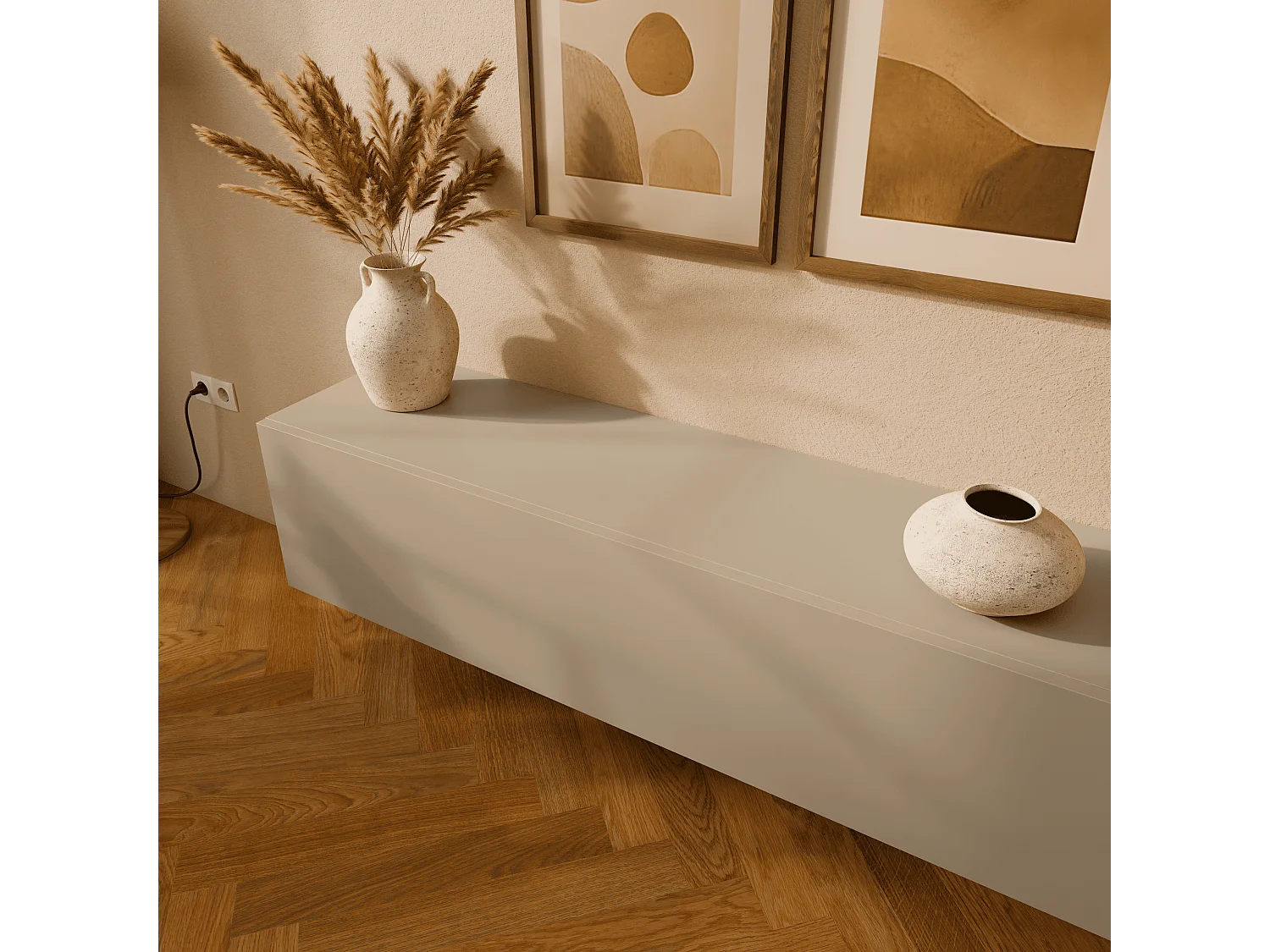 Meuble TV 105 cm 140 cm Banc Télé  Suspendu Banc Télévision Moderne Flottante pour Salon