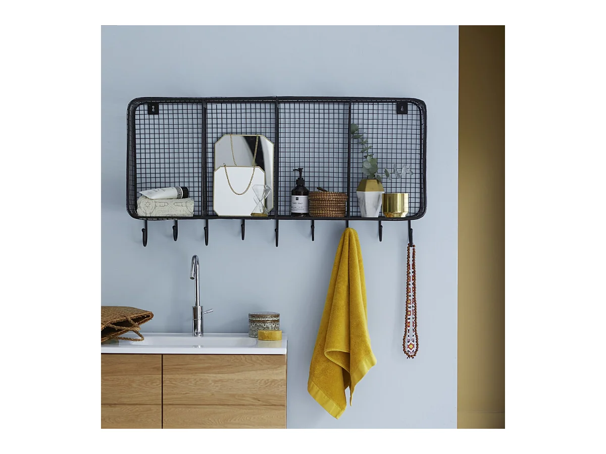 Scaffale da parete in metallo con 4 nicchie per bagno design 100 Sona