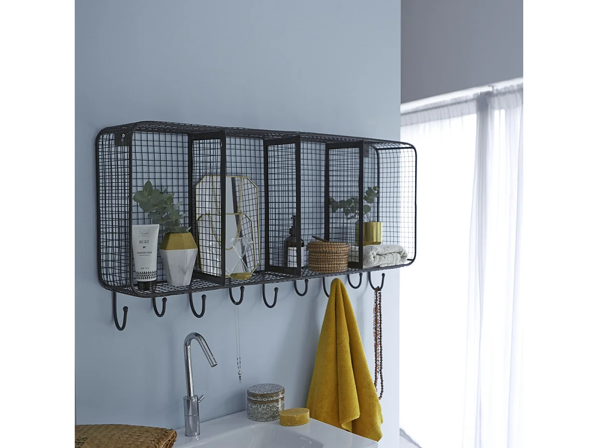 Wandregal für das Badezimmer aus Metall 100 cm Badezimmerregal industrieller Stil