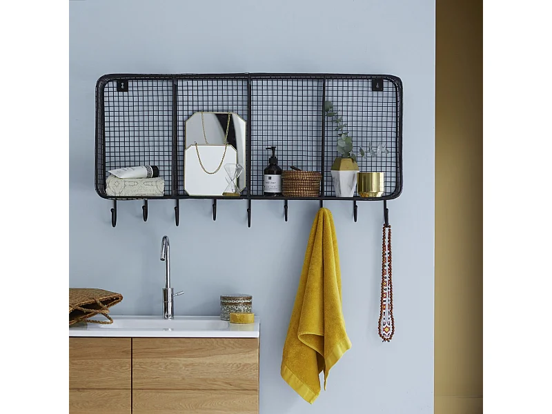 Wandregal für das Badezimmer aus Metall 100 cm Badezimmerregal industrieller Stil