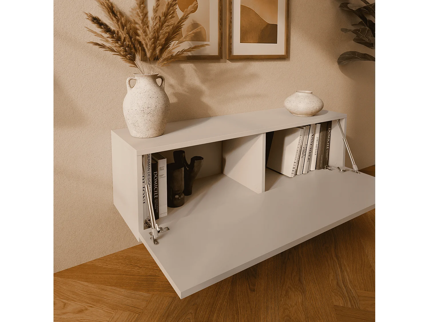 Meuble TV 105 cm 140 cm Banc Télé  Suspendu Banc Télévision Moderne Flottante pour Salon