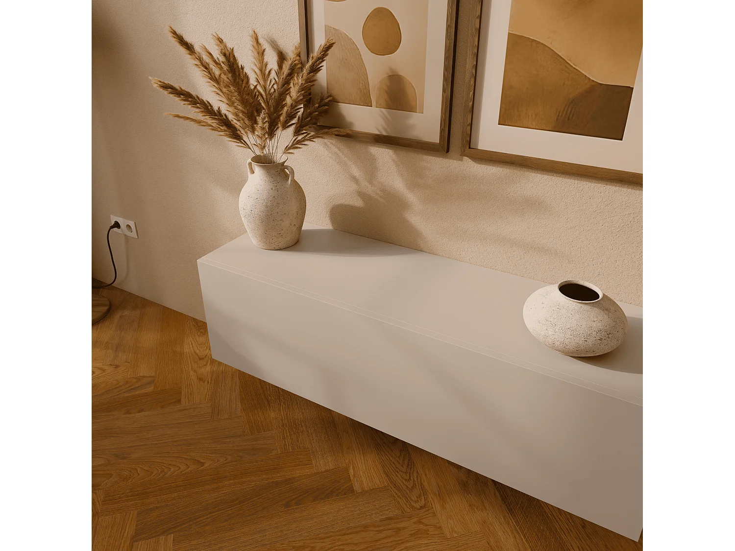 Meuble TV 105 cm 140 cm Banc Télé  Suspendu Banc Télévision Moderne Flottante pour Salon