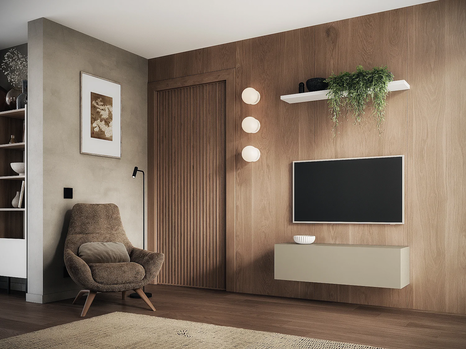 Meuble TV 105 cm 140 cm Banc Télé  Suspendu Banc Télévision Moderne Flottante pour Salon