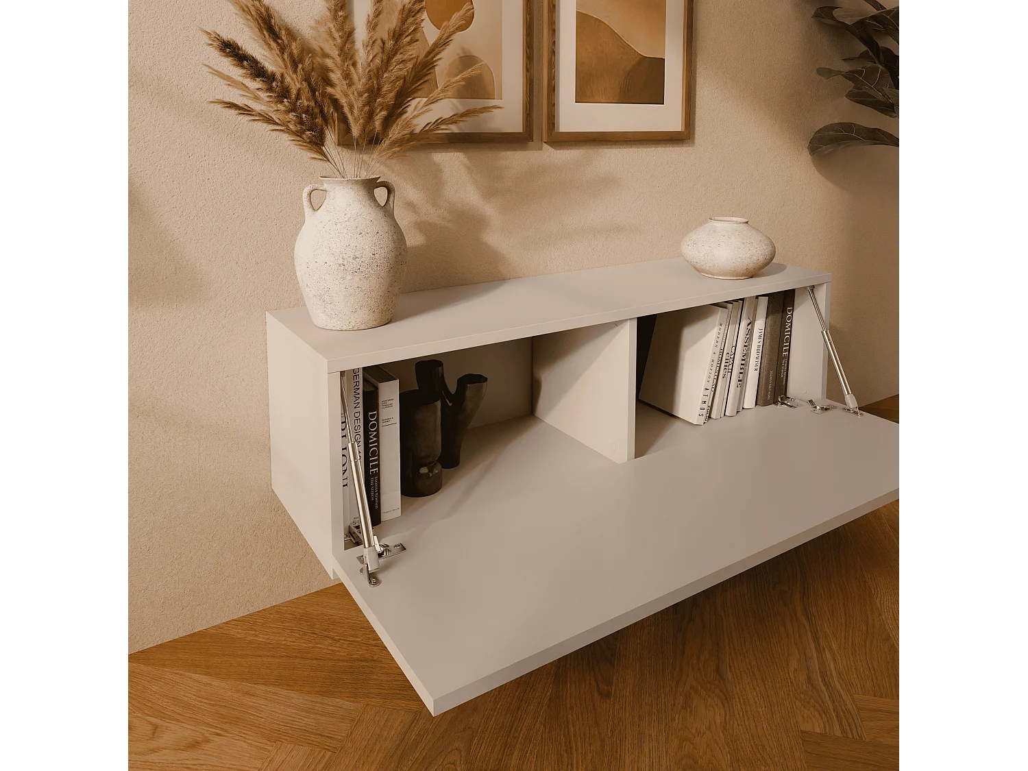 Meuble TV 105 cm 140 cm Banc Télé  Suspendu Banc Télévision Moderne Flottante pour Salon