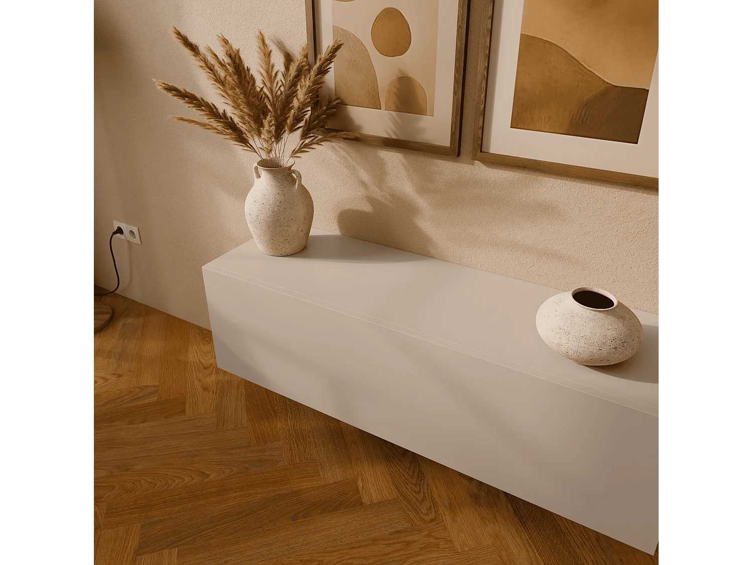 Meuble TV 105 cm 140 cm Banc Télé  Suspendu Banc Télévision Moderne Flottante pour Salon