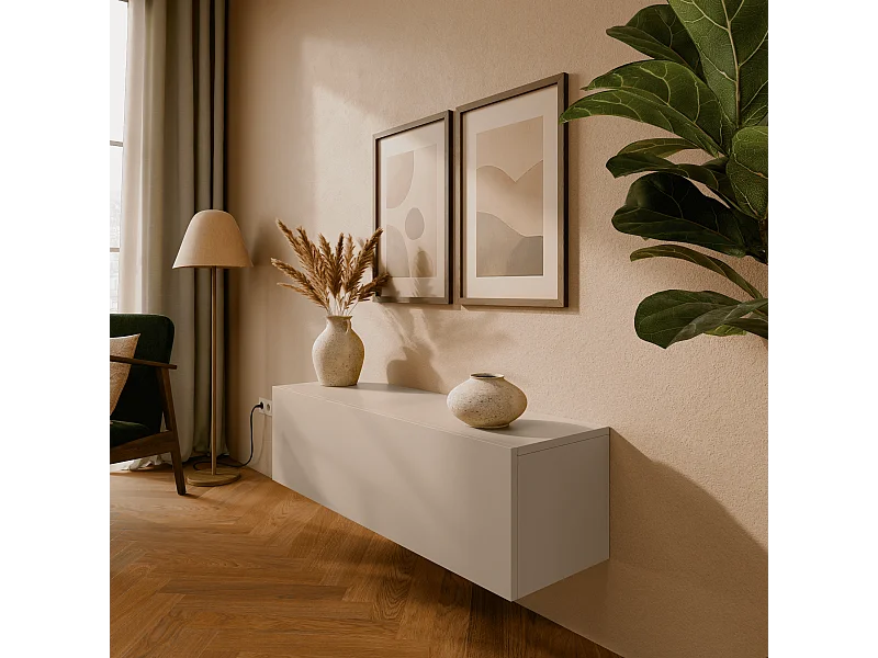 TV-Möbel 105 cm 140 cm Hängendes TV-Bank Moderner Schwebender Fernsehtisch für Wohnzimmer