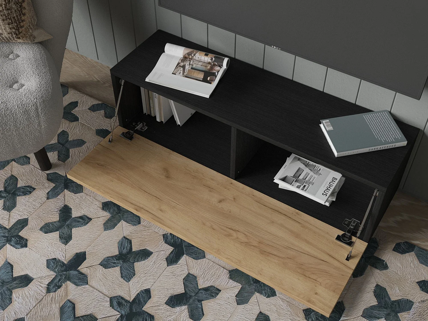 Móvel TV 105 cm 140 cm Banco de TV Suspenso Móvel TV Moderno Flutuante para Sala