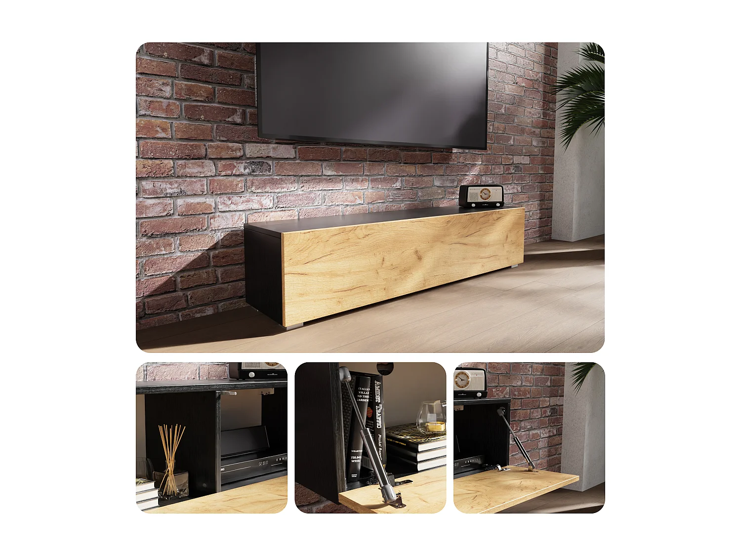 Móvel TV 105 cm 140 cm Banco de TV Suspenso Móvel TV Moderno Flutuante para Sala