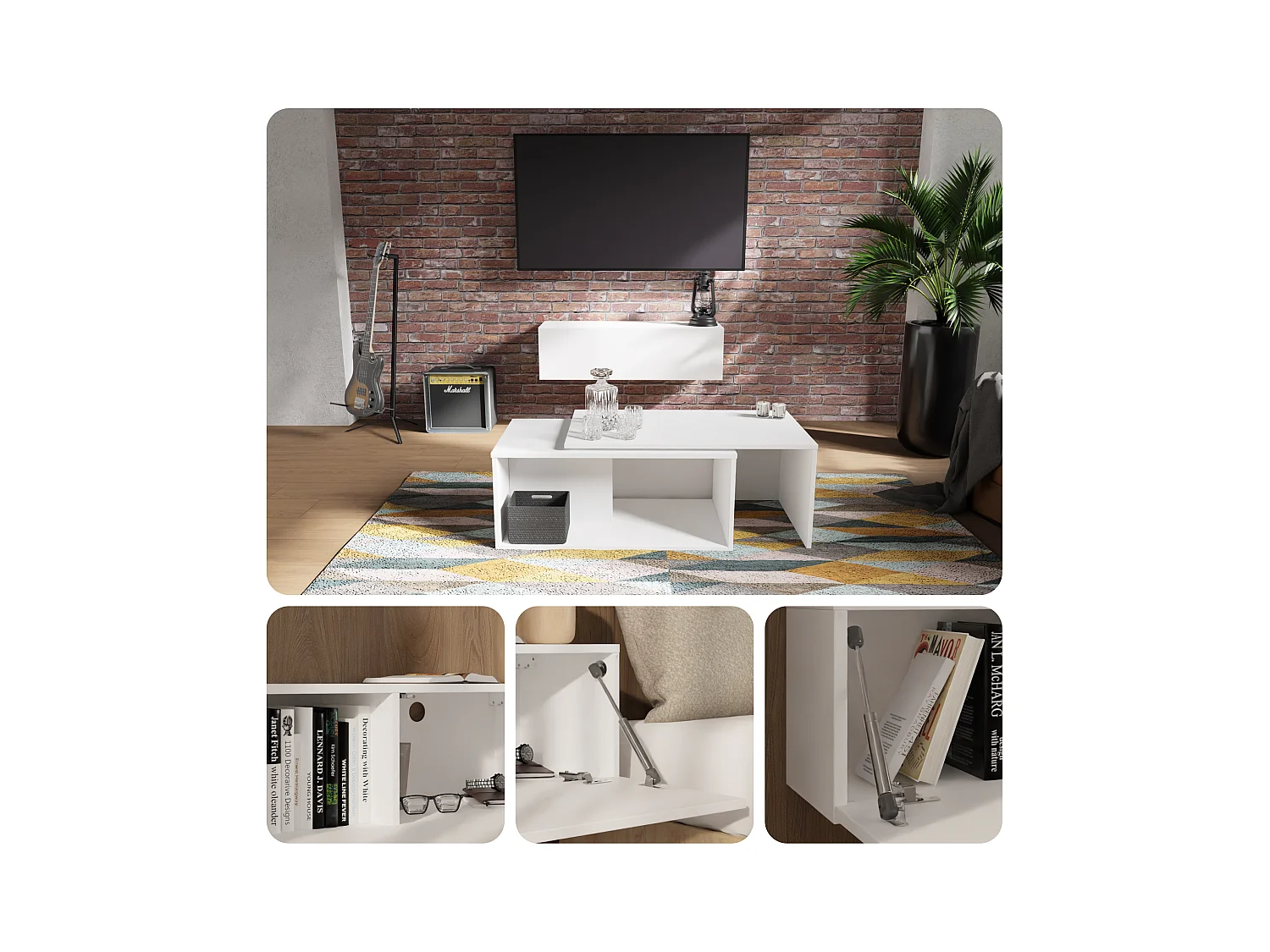 TV-Möbel 105 cm 140 cm Hängendes Modernes Schwebendes TV-Bank für Wohnzimmer