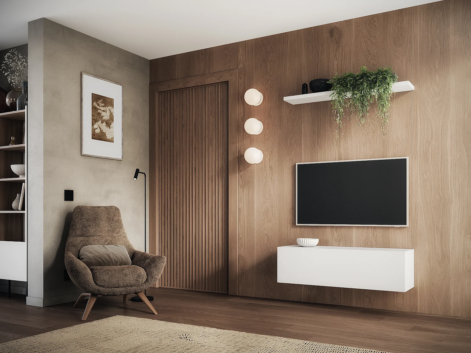 Meuble TV 105 cm 140 cm Banc Télé  Suspendu Banc Télévision Moderne Flottante pour Salon