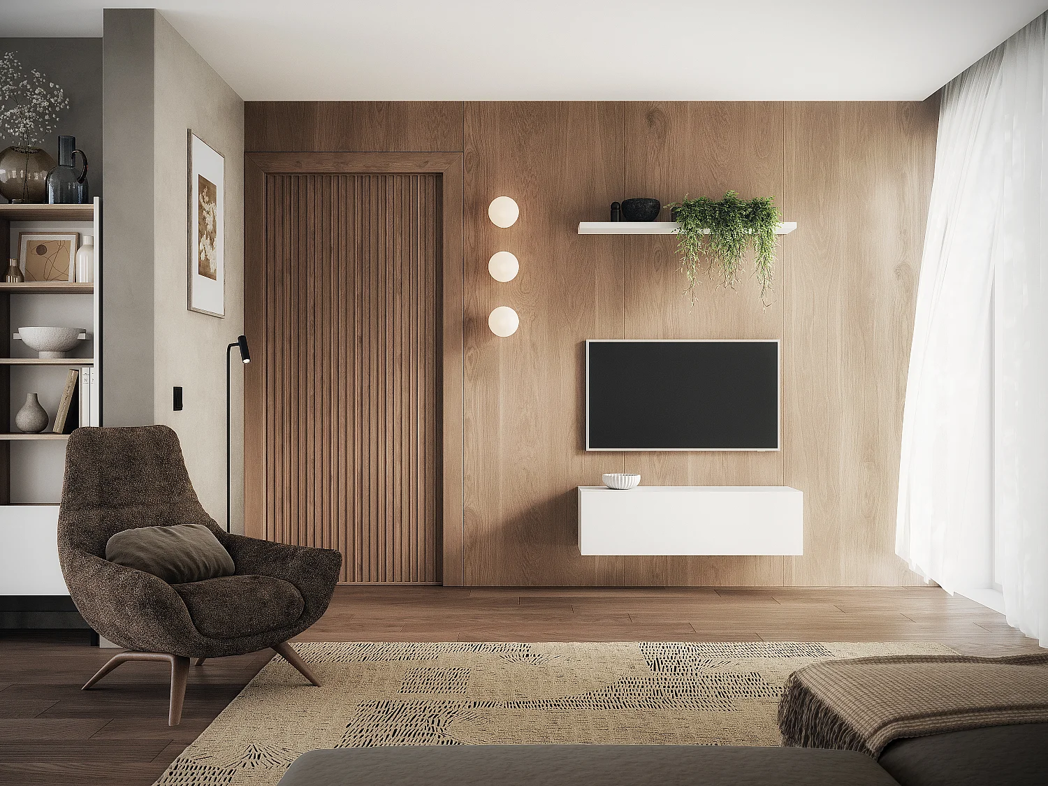 Meuble TV 105 cm 140 cm Banc Télé  Suspendu Banc Télévision Moderne Flottante pour Salon