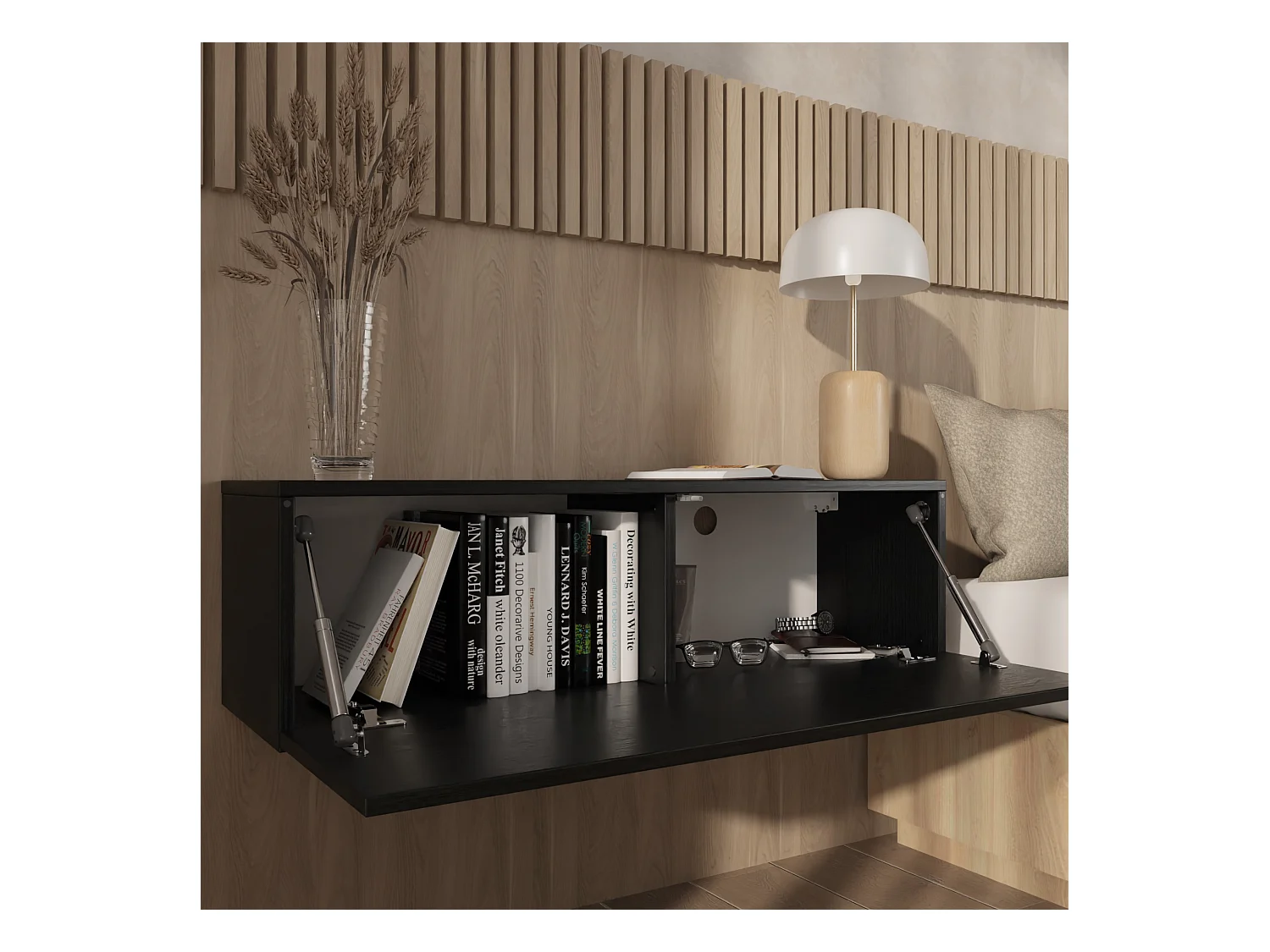 Meuble TV 105 cm 140 cm Banc Télé  Suspendu Banc Télévision Moderne Flottante pour Salon