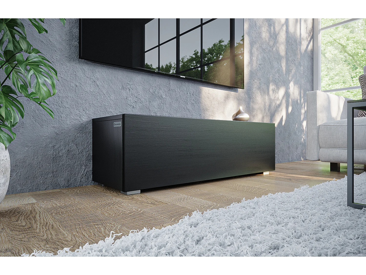 Meuble TV 105 cm 140 cm Banc Télé  Suspendu Banc Télévision Moderne Flottante pour Salon