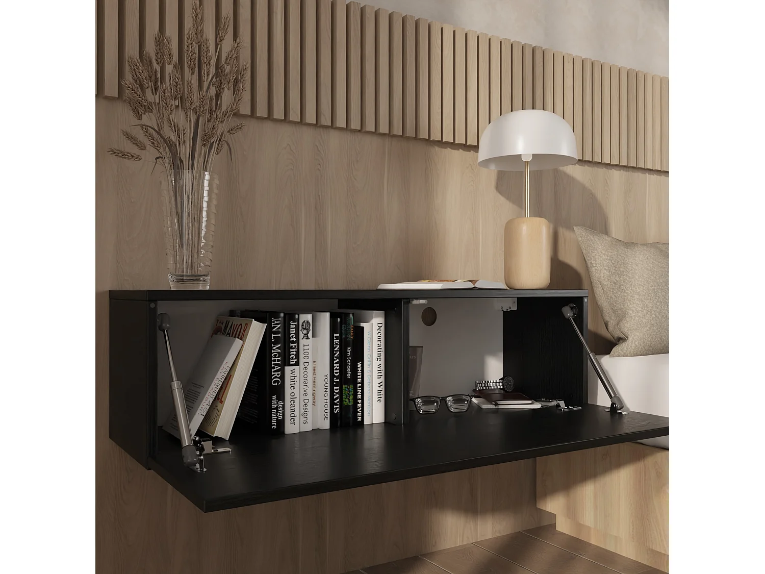 Meuble TV 105 cm 140 cm Banc Télé  Suspendu Banc Télévision Moderne Flottante pour Salon