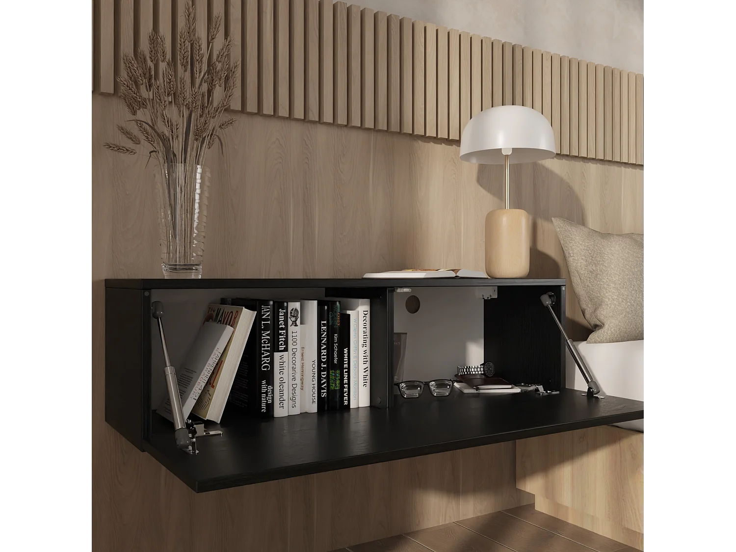 Meuble TV 105 cm 140 cm Banc Télé  Suspendu Banc Télévision Moderne Flottante pour Salon