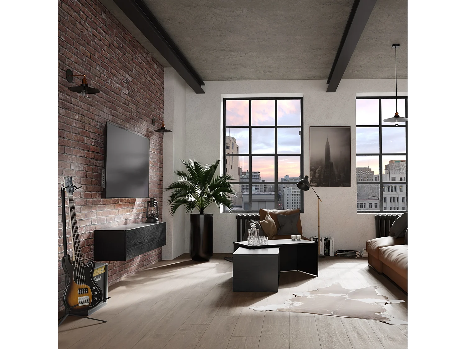 Meuble TV 105 cm 140 cm Banc Télé  Suspendu Banc Télévision Moderne Flottante pour Salon