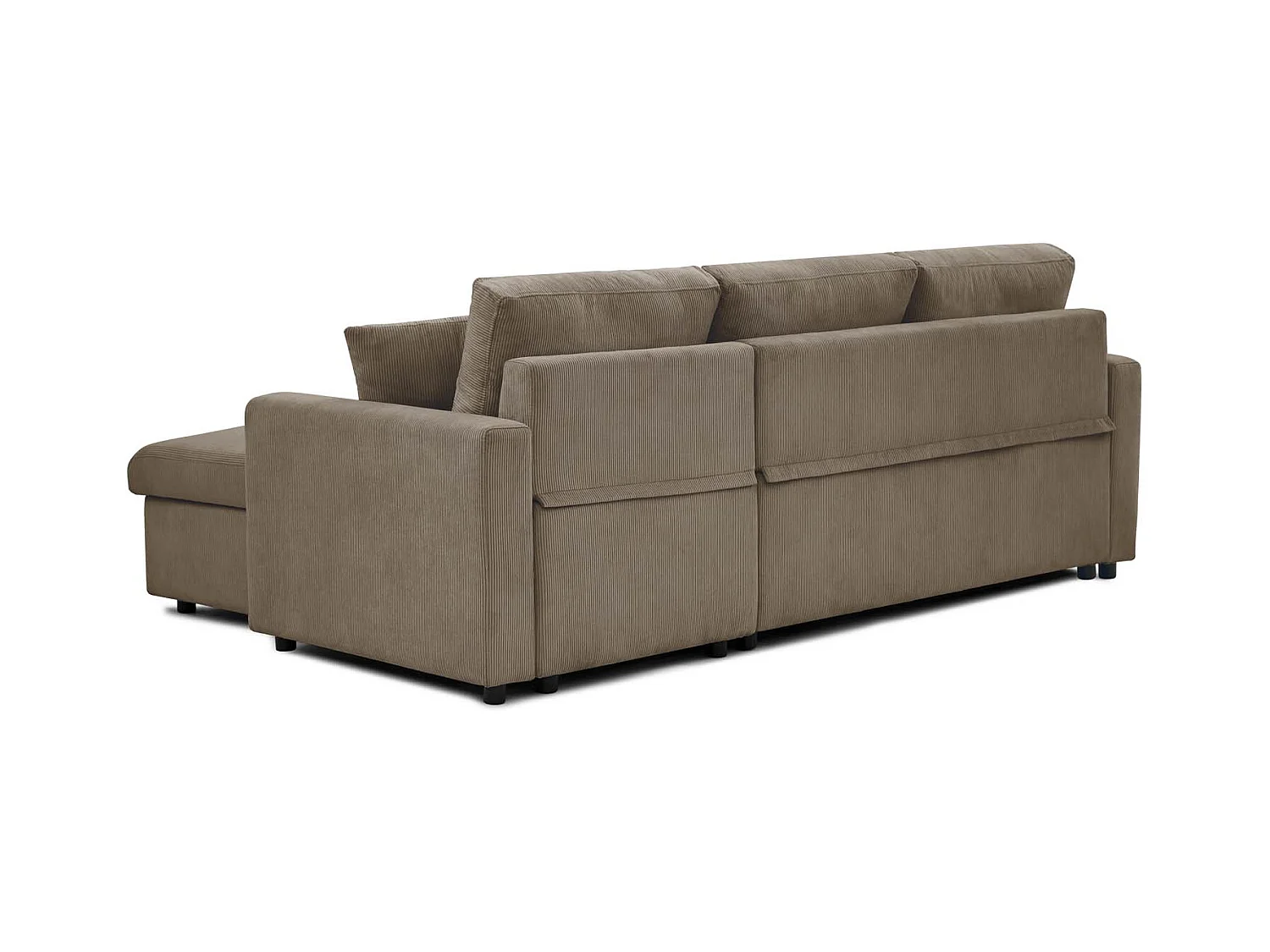 Canapé d'angle convertible Rico velours côtelé Taupe