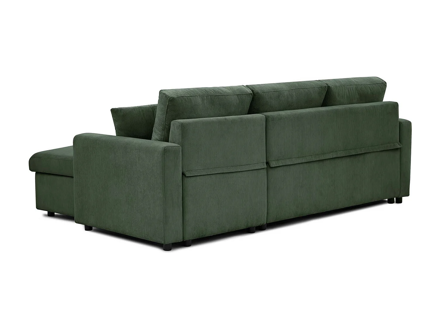 Canapé d'angle convertible Rico velours côtelé Vert
