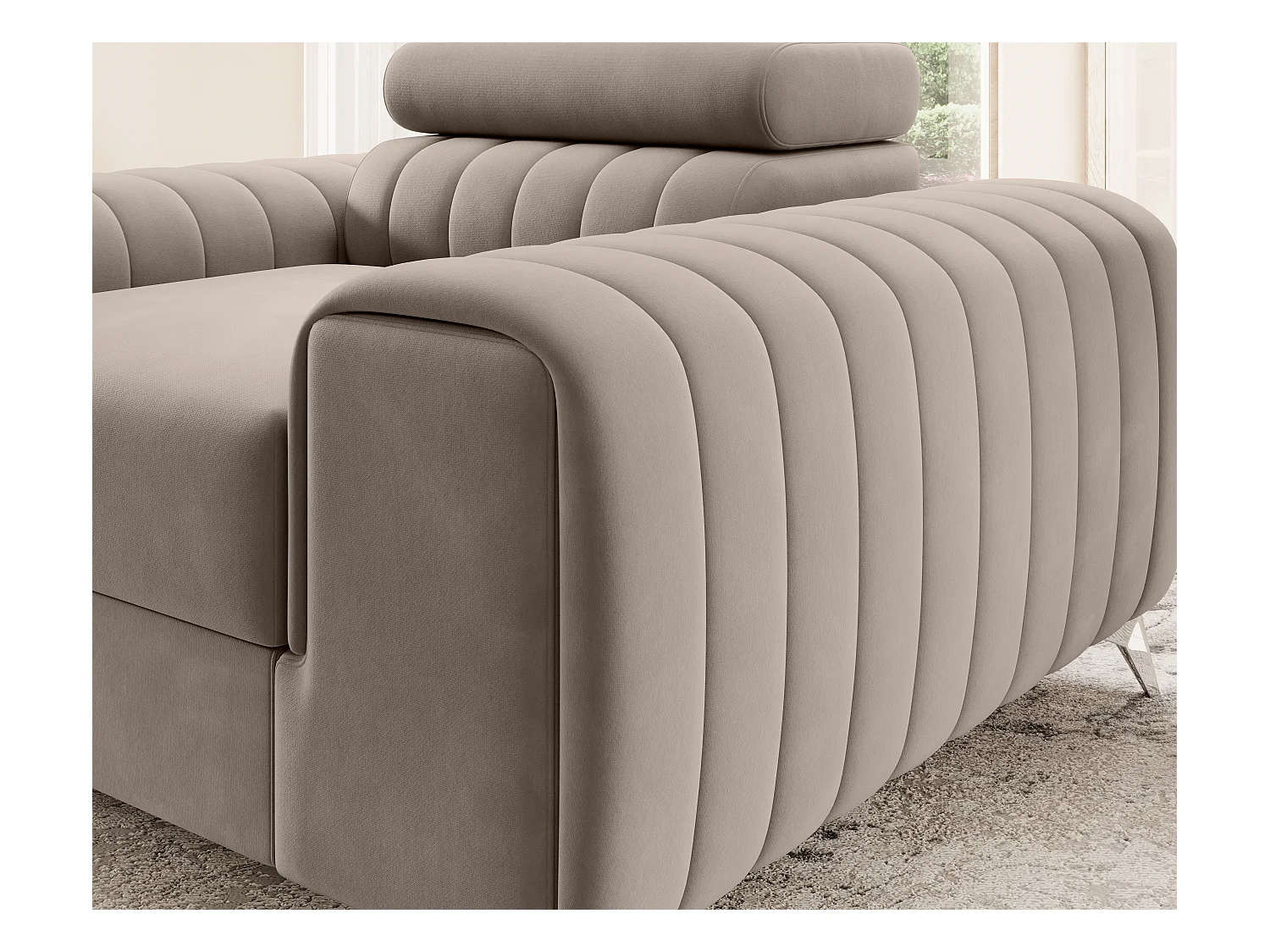 Fauteuil Laurence/Tissu/Beige