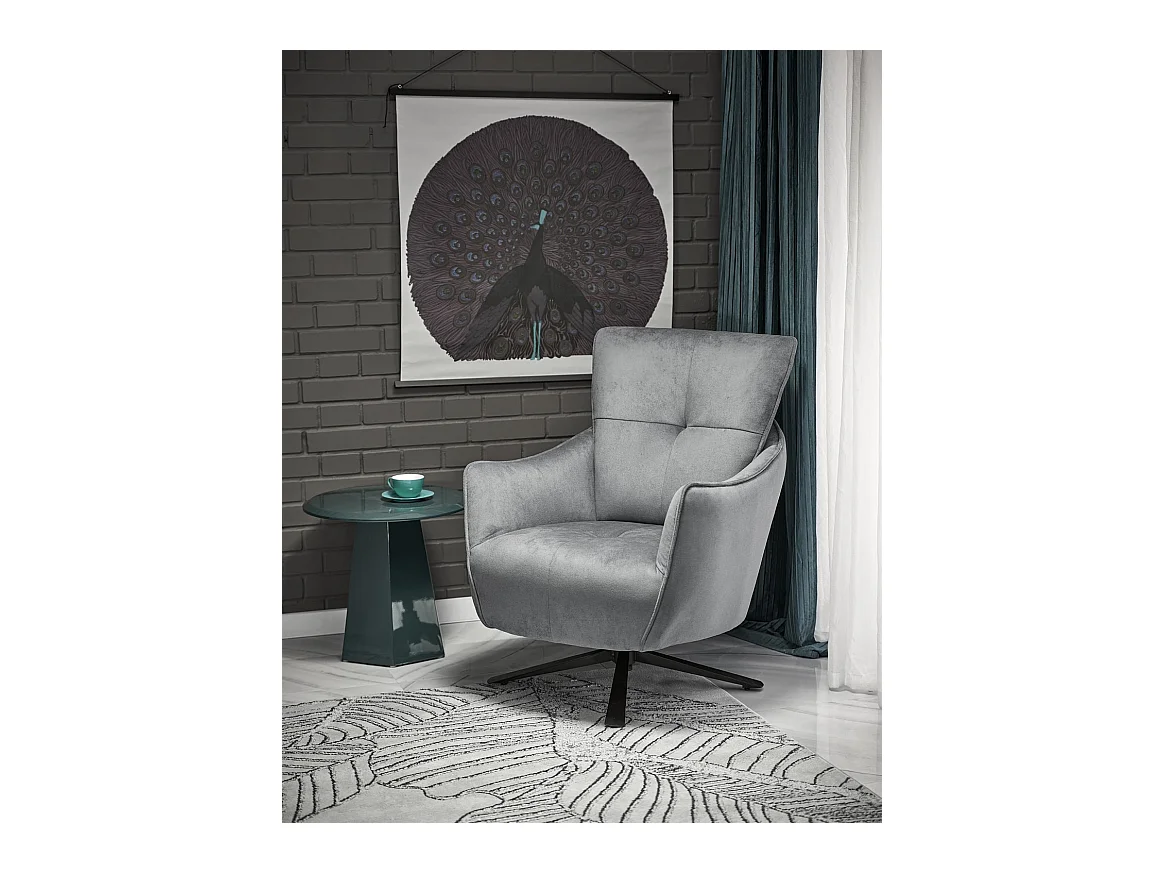 Fauteuil Scampi/revêtement en tissu/fonction pivotante/Gris