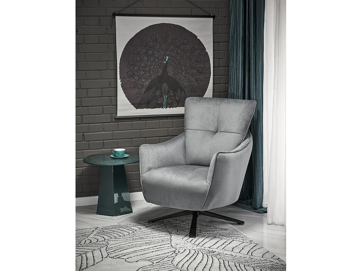 Poltrona Scampi/rivestimento in tessuto/funzione girevole/Grigio