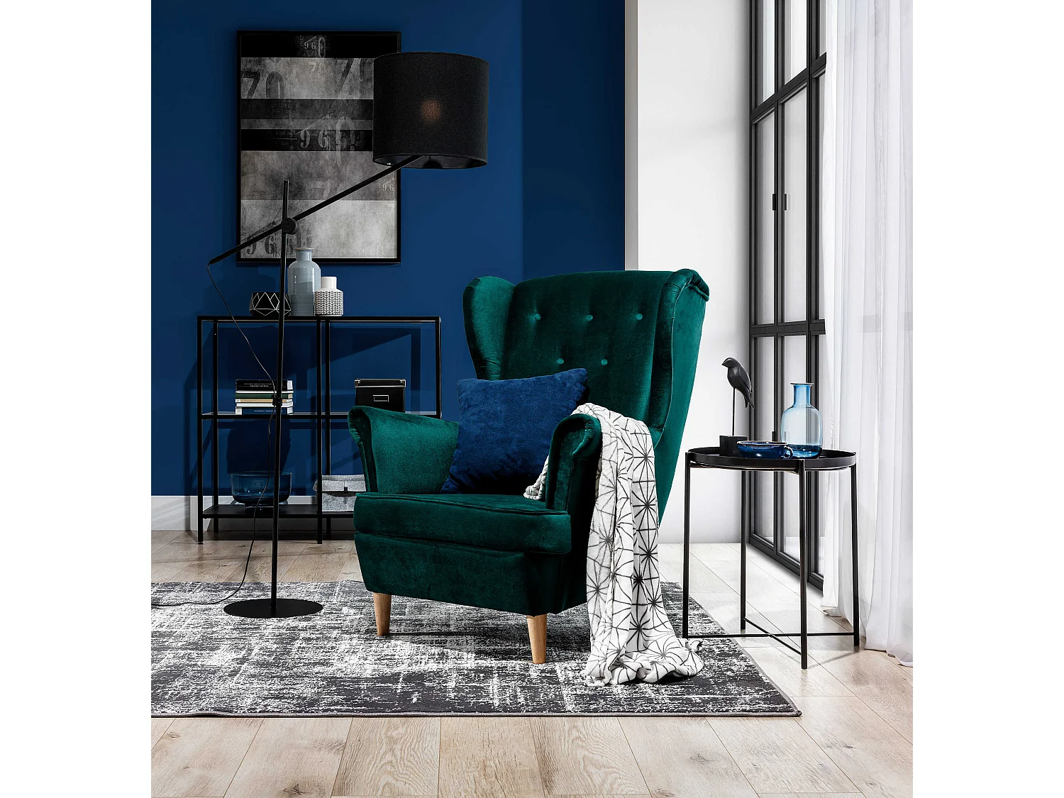 Fauteuil Chiestro/revêtement en tissu/vert