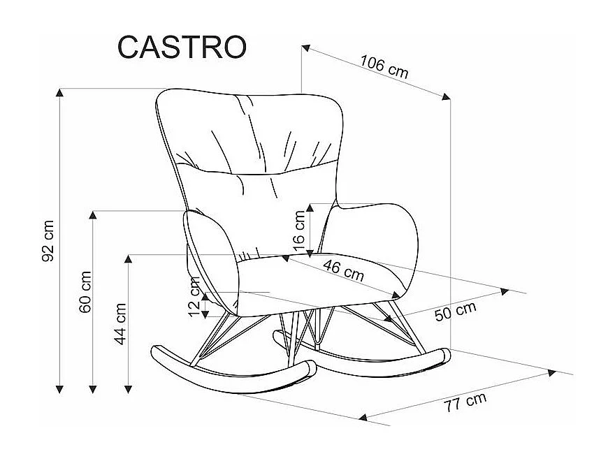 Fauteuil à bascule Castro/vert
