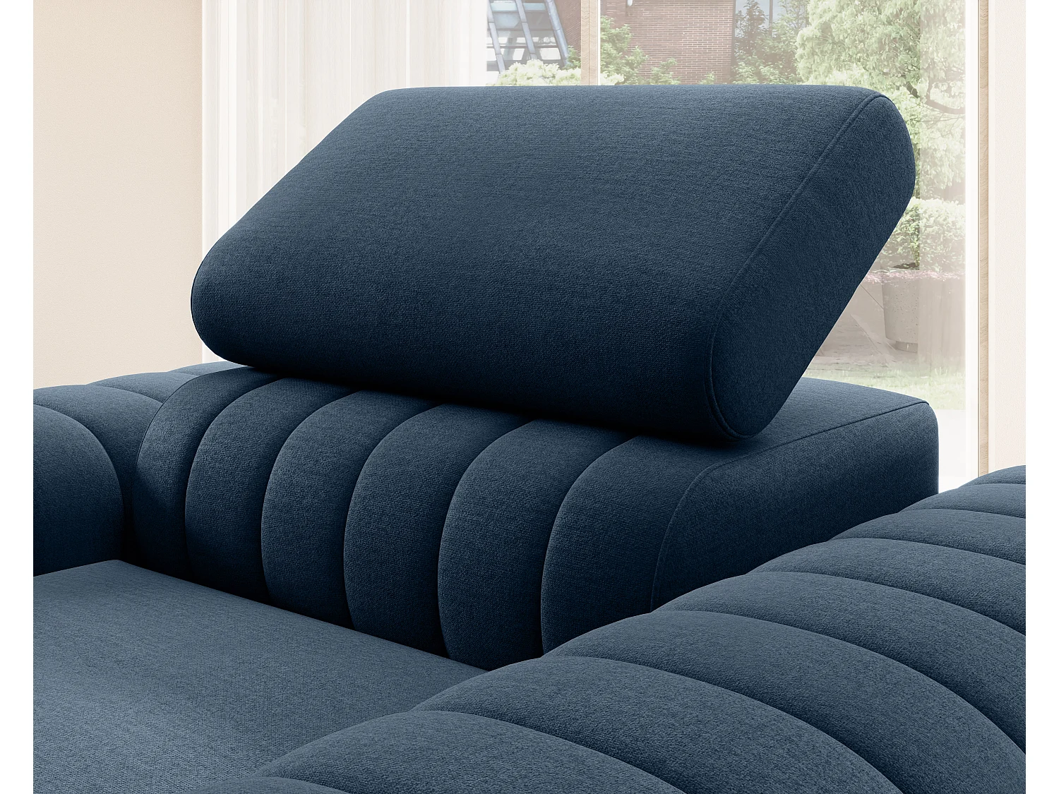 Fauteuil Laurence/Tissu/Bleu