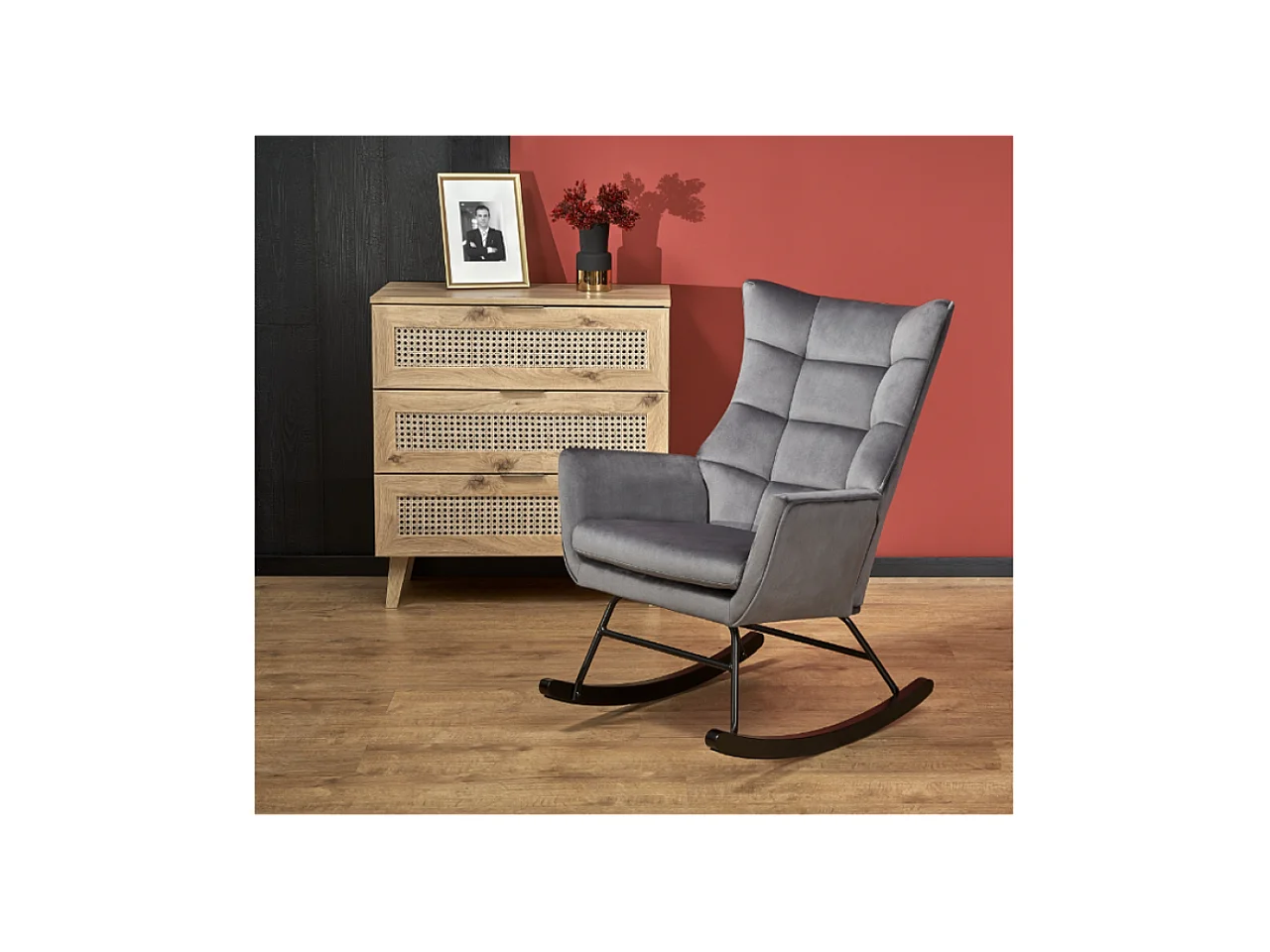 Relax Fauteuil Branco/Tissu/Gris