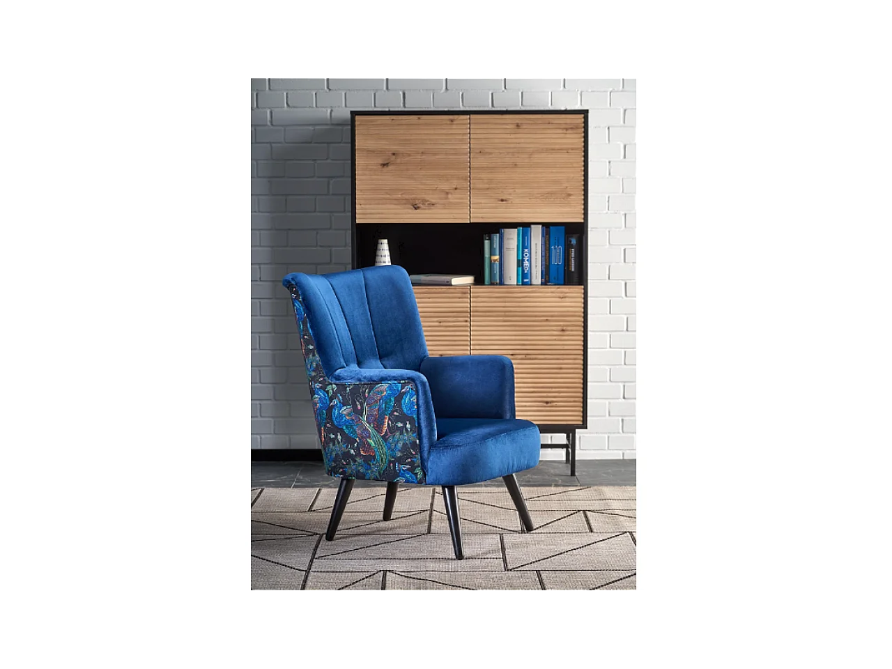 Pagoni Poltrona/Tessuto/Blu