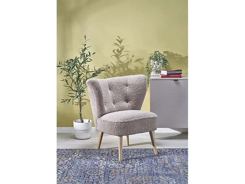 Poltrona Mocca/Tessuto-Bouclé/Marrone chiaro