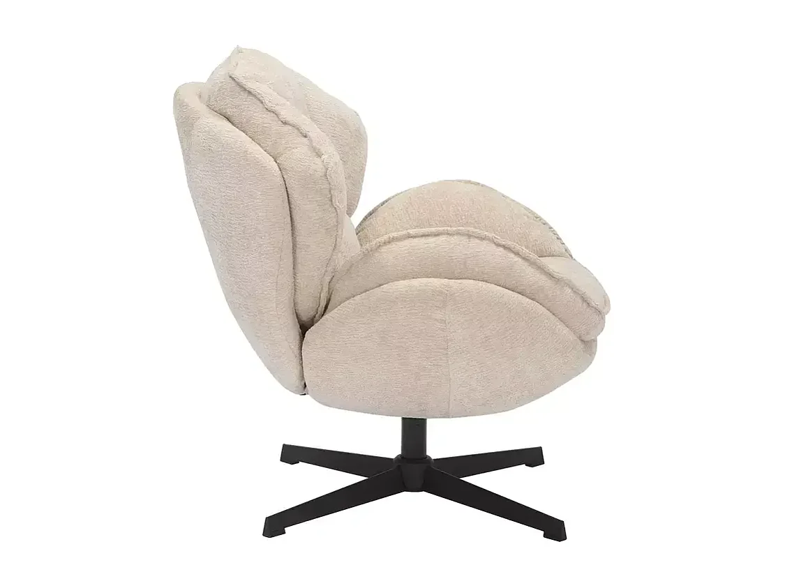 Poltrona Bettys/rivestimento in tessuto/funzione girevole 360o/Beige