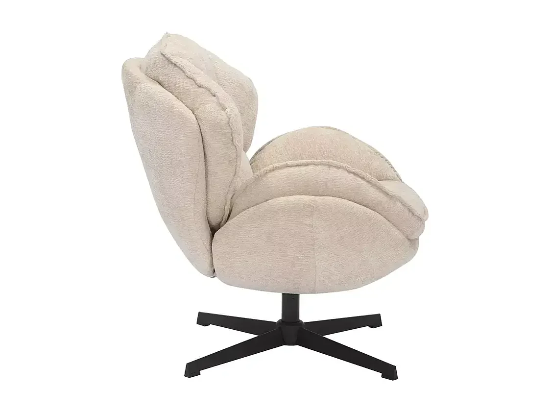 Poltrona Bettys/rivestimento in tessuto/funzione girevole 360o/Beige