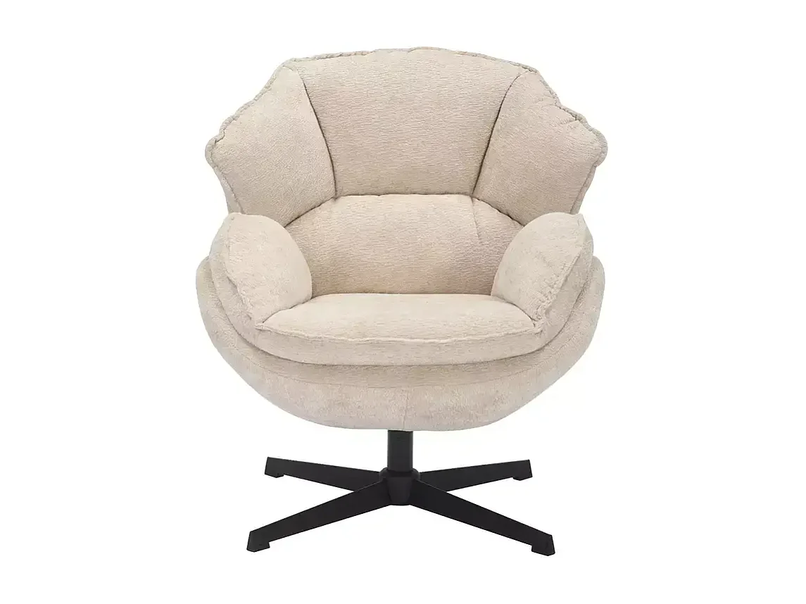 Poltrona Bettys/rivestimento in tessuto/funzione girevole 360o/Beige