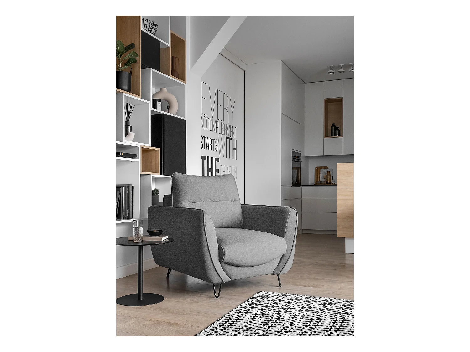 Fauteuil Malia/Tissu/Gris