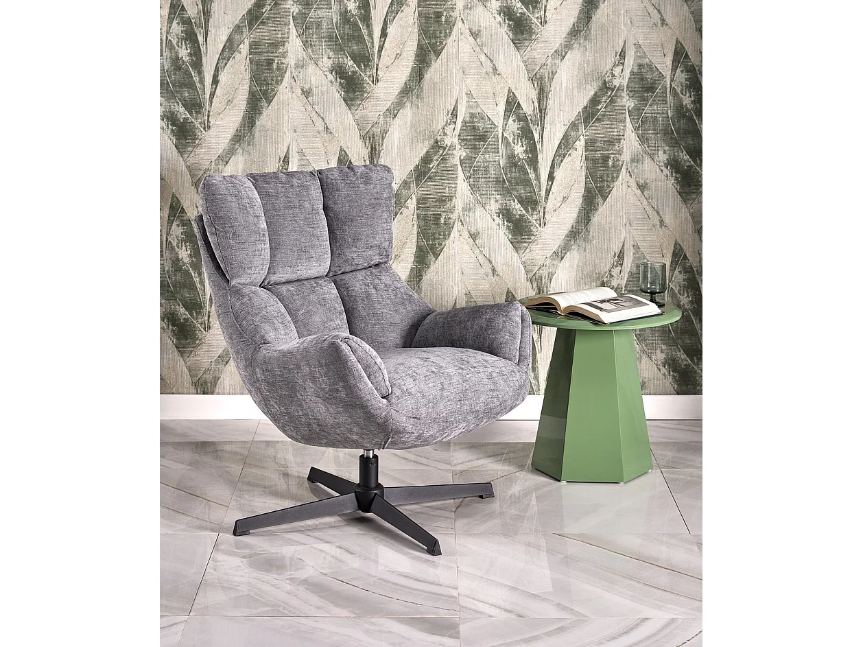 Poltrona Lammo/funzione girevole/Tessuto/Grigio