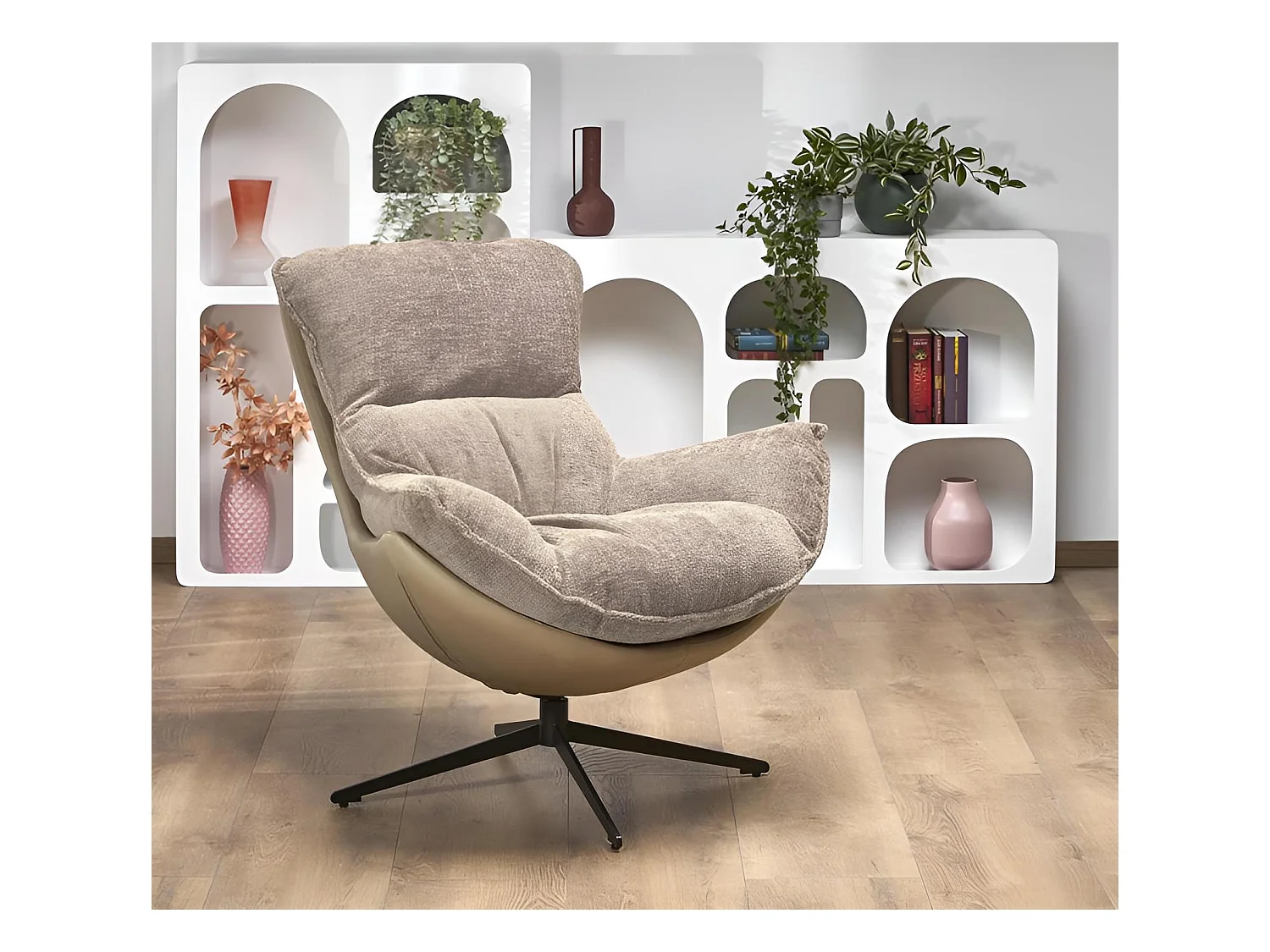 Poltroncina Lobster/Tessuto&finta pelle/Beige