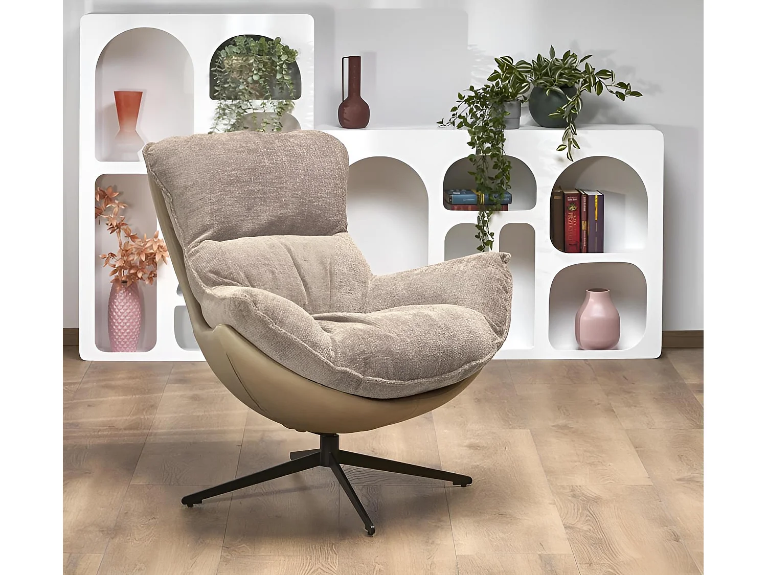 Poltroncina Lobster/Tessuto&finta pelle/Beige