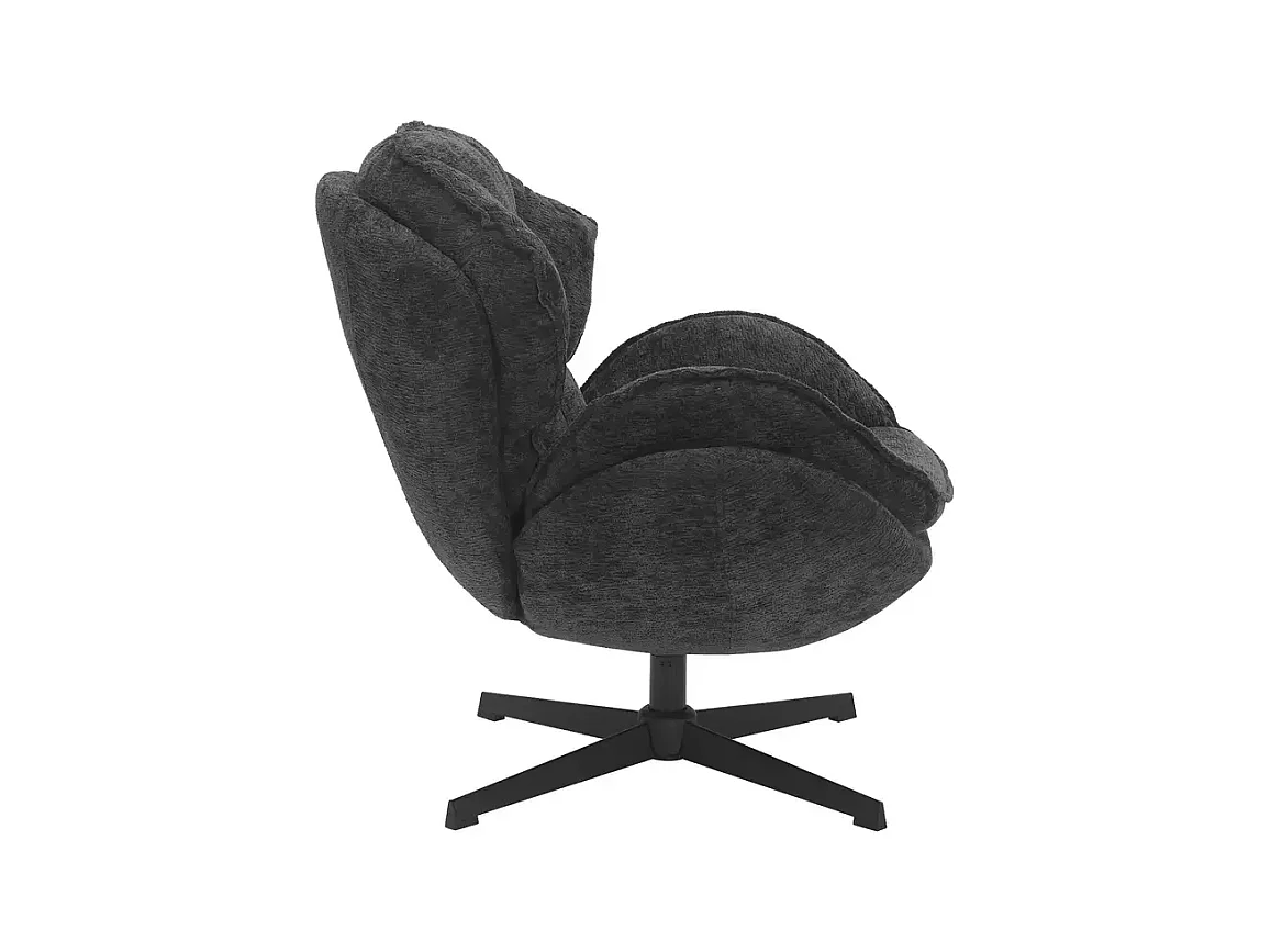 Fauteuil Bettys/revêtement en tissu/fonction pivotante 360o/Noir