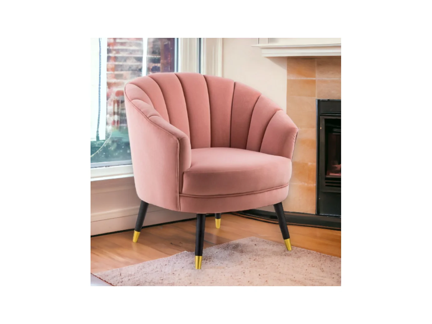 Poltrona Plam/rivestimento in tessuto/rosa