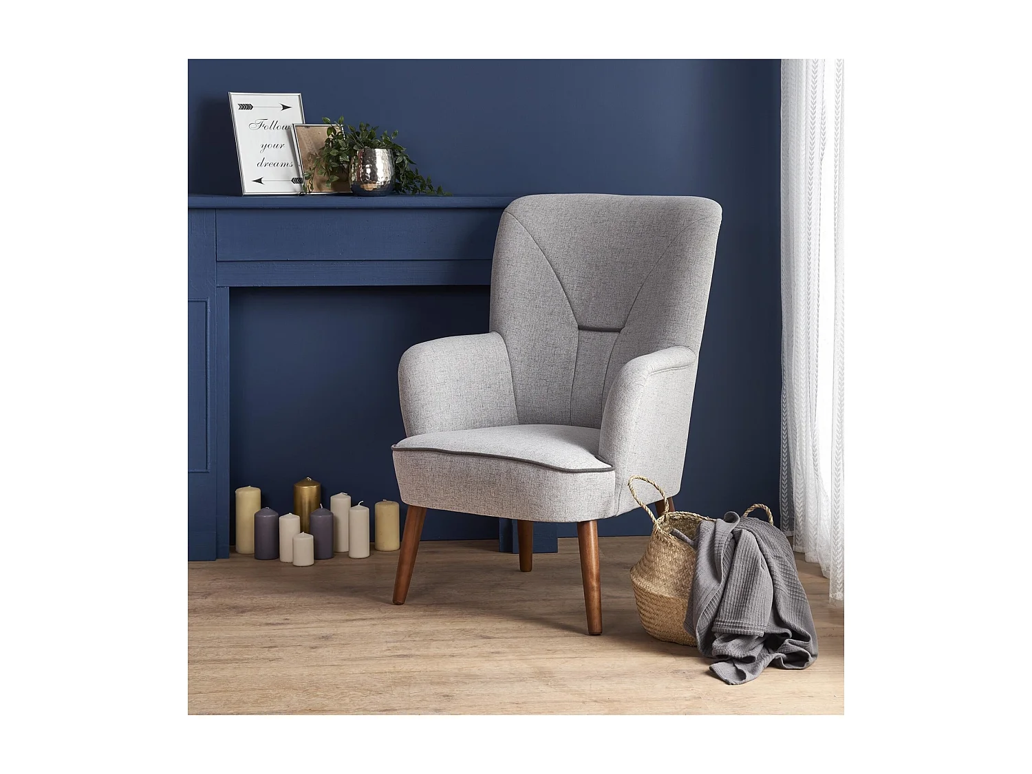 Relax Fauteuil Bishop/Tissu/grise