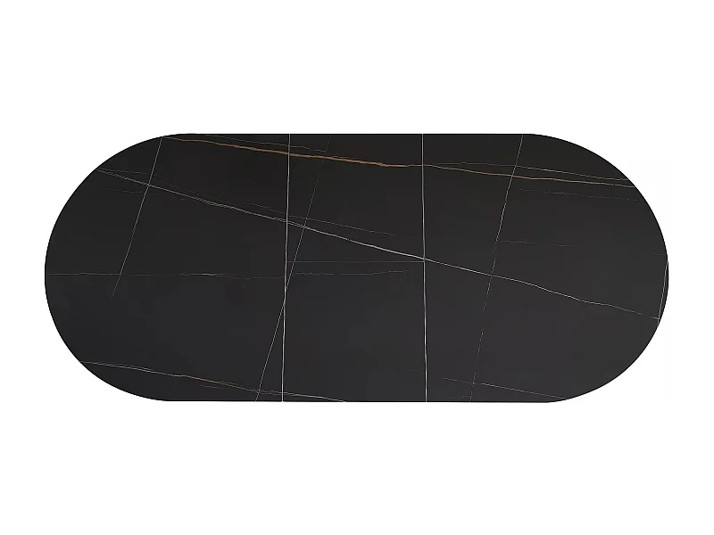 Tavolo da pranzo Gaston Premium XL (75x140-180)/Allungabile/Ceramica/Nero Bianco Grigio