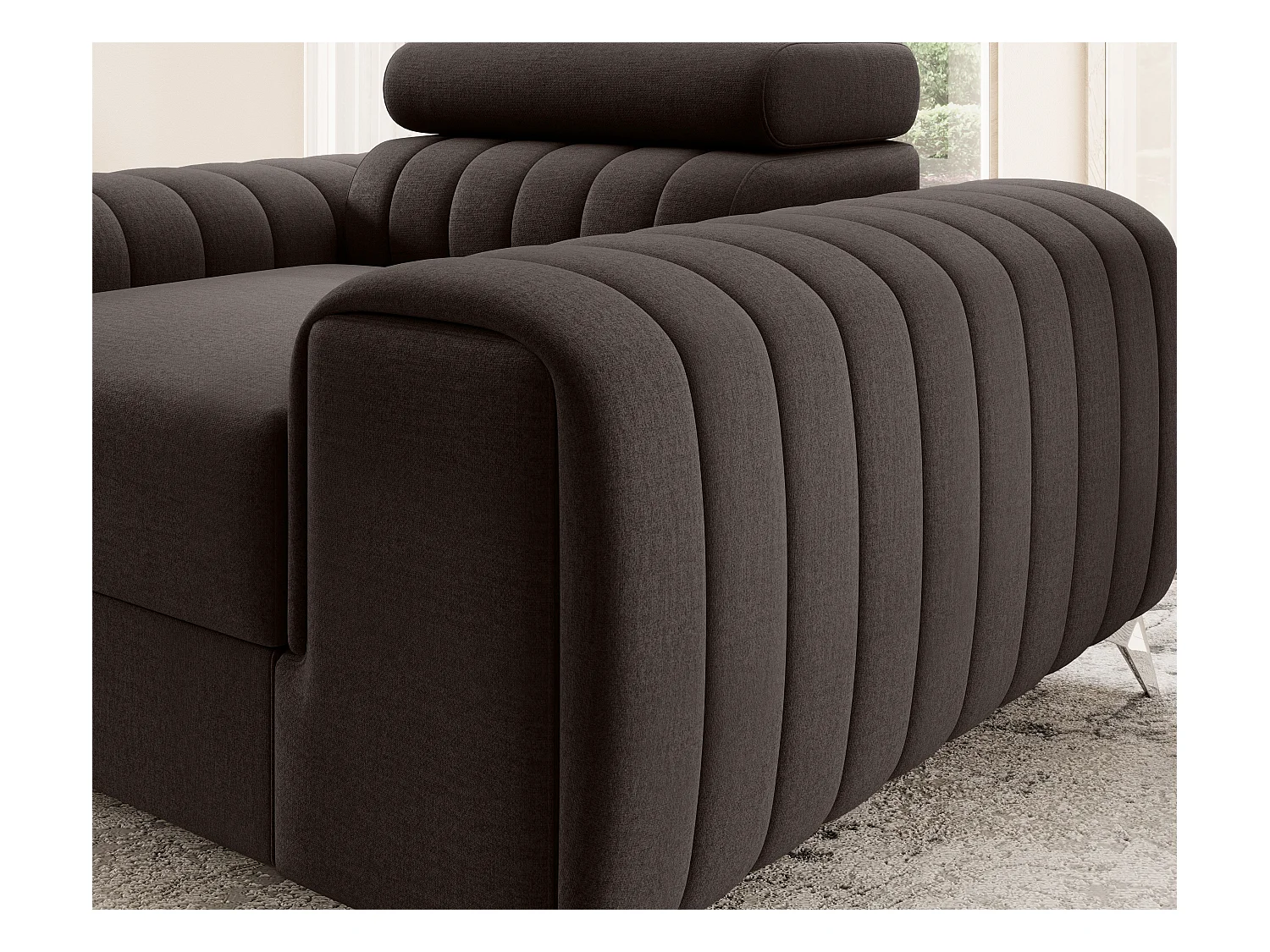 Poltrona Laurence/Tessuto/Marrone