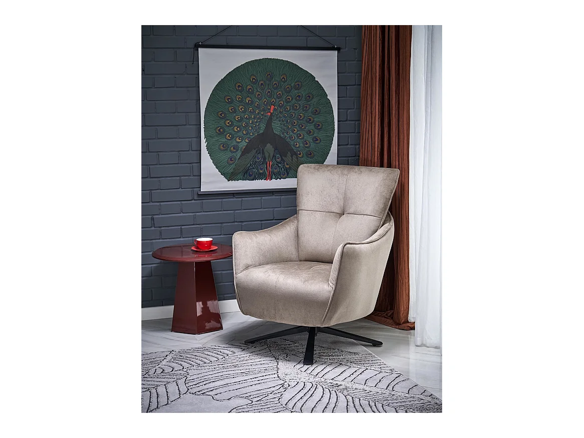 Fauteuil Scampi/revêtement en tissu/fonction pivotante/marron