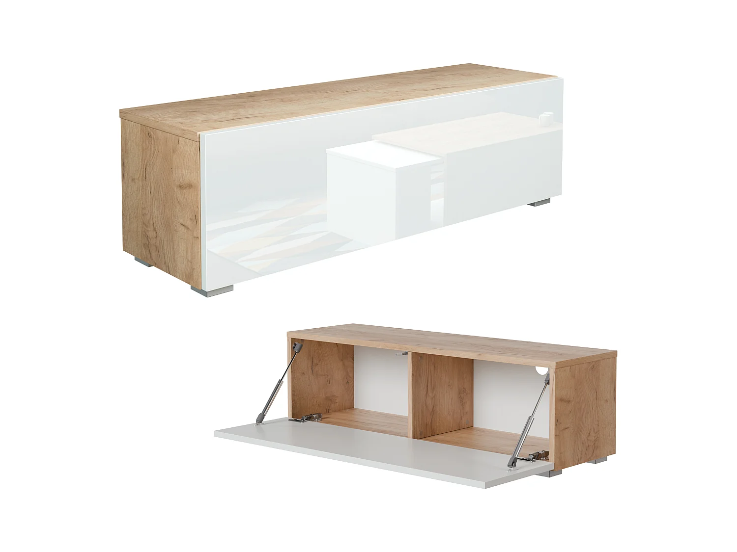 Meuble TV 105 cm 140 cm Banc Télé  Suspendu Banc Télévision Moderne Flottante pour Salon