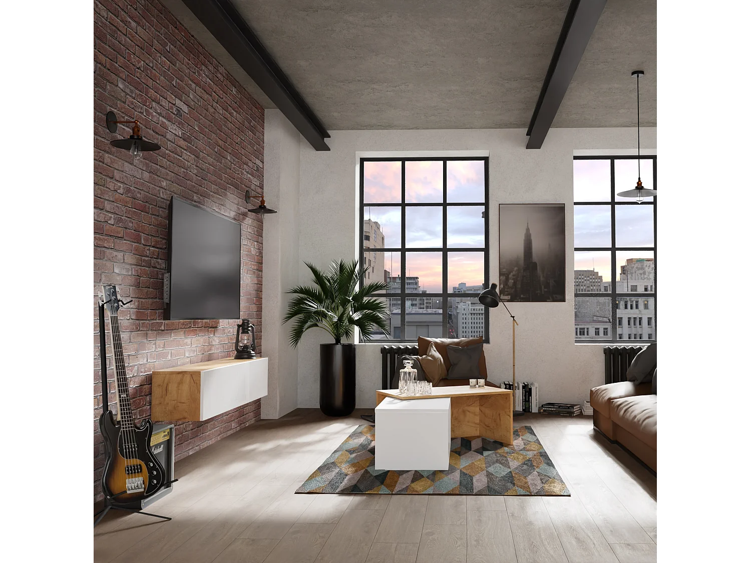 Meuble TV 105 cm 140 cm Banc Télé  Suspendu Banc Télévision Moderne Flottante pour Salon